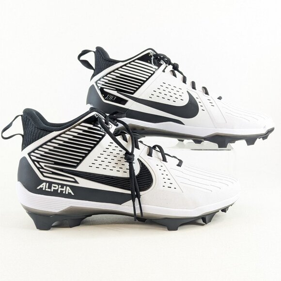 Nike Alpha Menace Strong Football Cleats White Black Men’s Size 16 IB2572-100